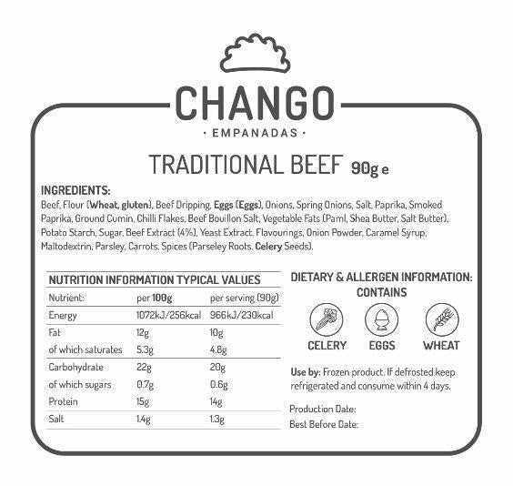 Traditional Beef (6 Units - Half a Dozen) - Chango Empanadas