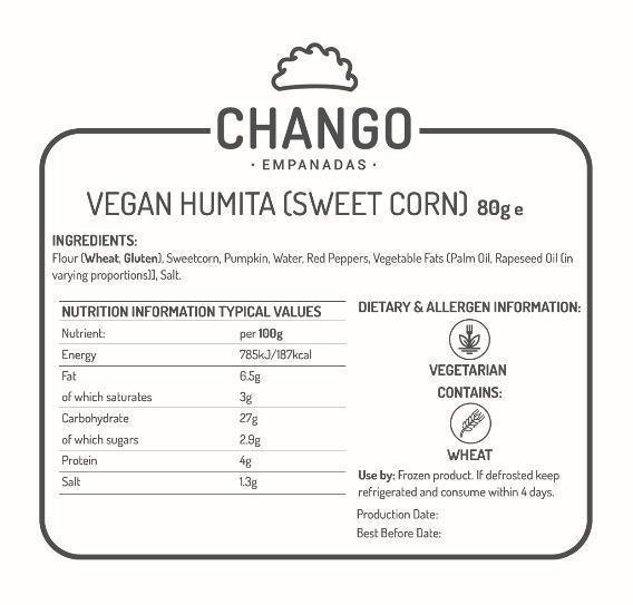 Humita Vegan (6 Units - Half a Dozen) - Chango Empanadas