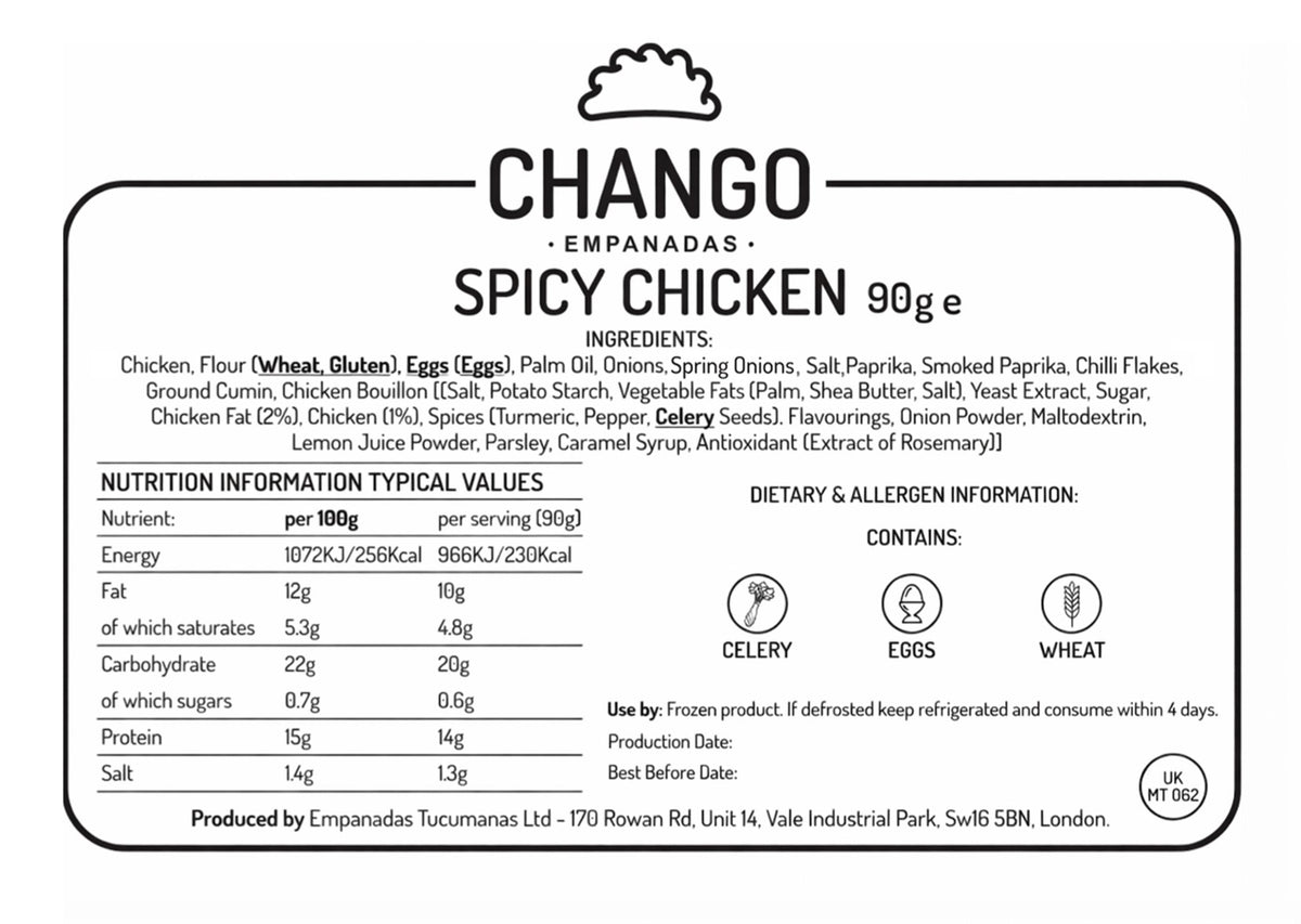 Spicy Chicken (6 Units - Half a Dozen) - Chango Empanadas