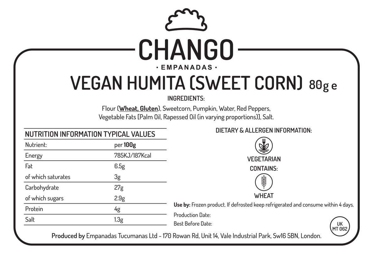 Humita Vegan (6 Units - Half a Dozen) - Chango Empanadas