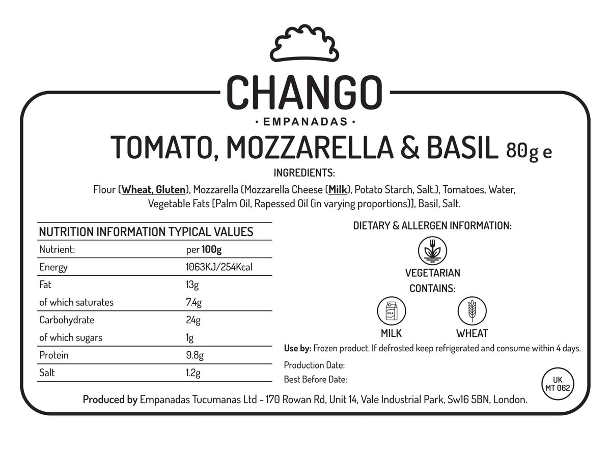 Tomato, Mozzarella & Basil (6 Units - Half a Dozen) - Chango Empanadas